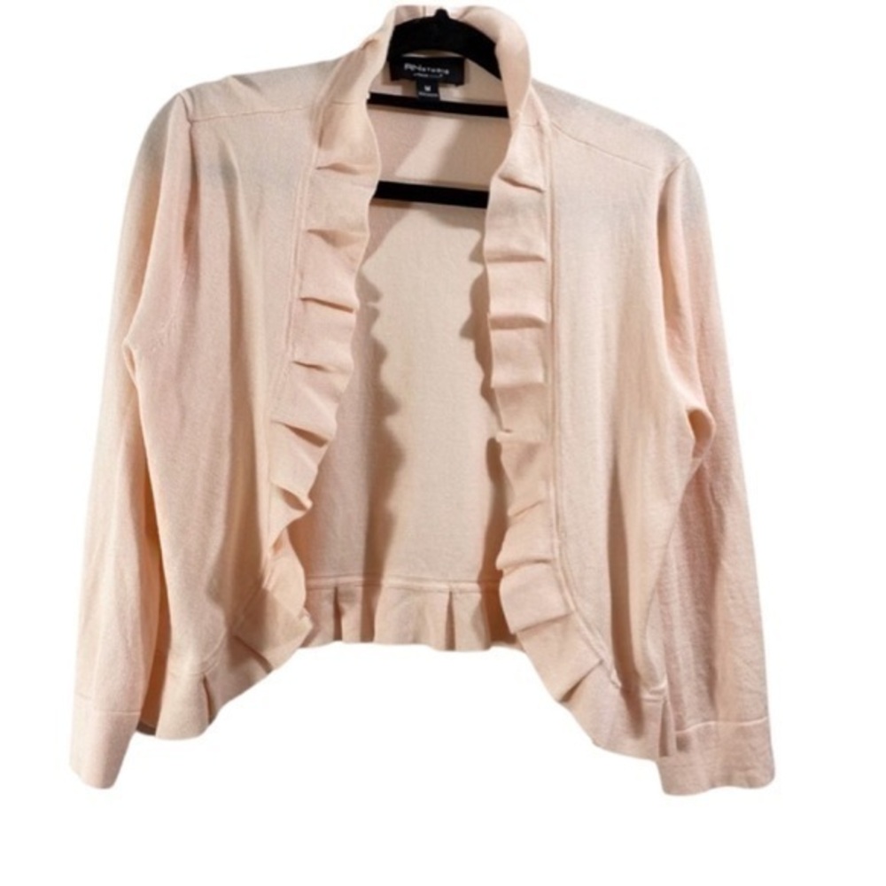 RN Studio by Ronni Nicole Womens Pink Ruffled Short Waisted Cardigan
Size M